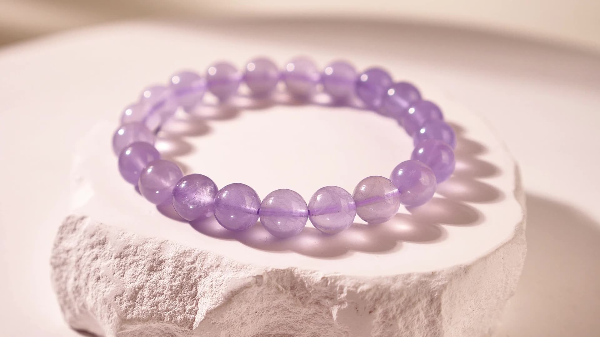薄紫色の蛍石  ブレスレット 7~12mm