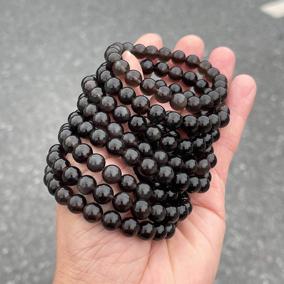 氷色の黒曜石 ブレスレット 8/10/12mm