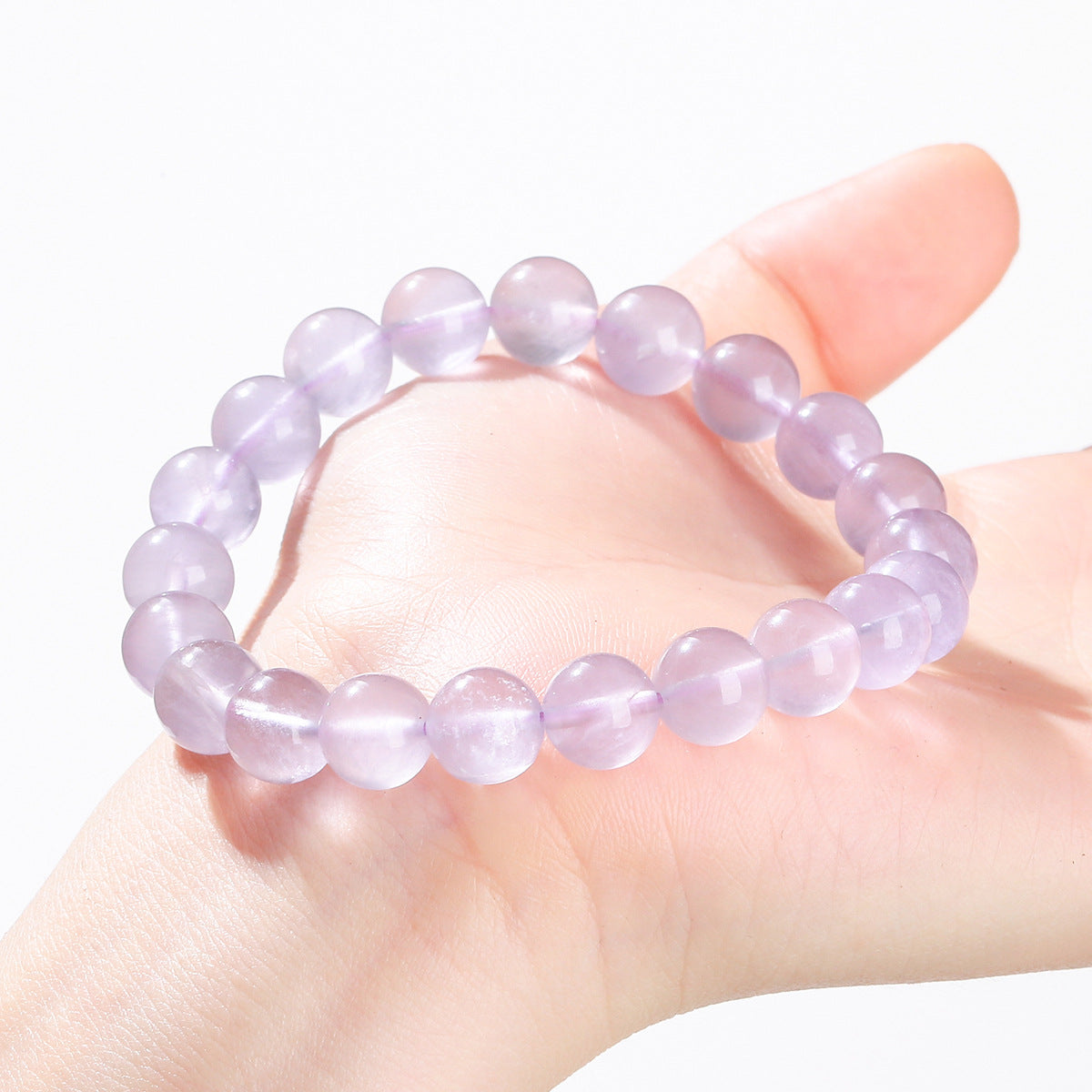 薄紫色の蛍石  ブレスレット 7~12mm