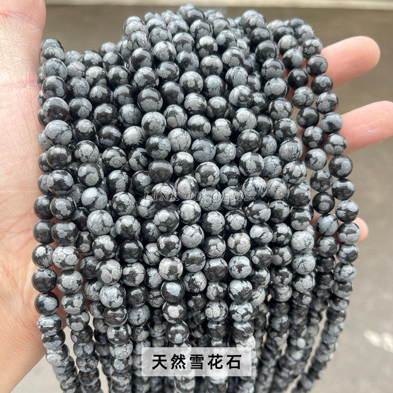 スノーフレークオブシディアン 連材 6/8/10/12mm
