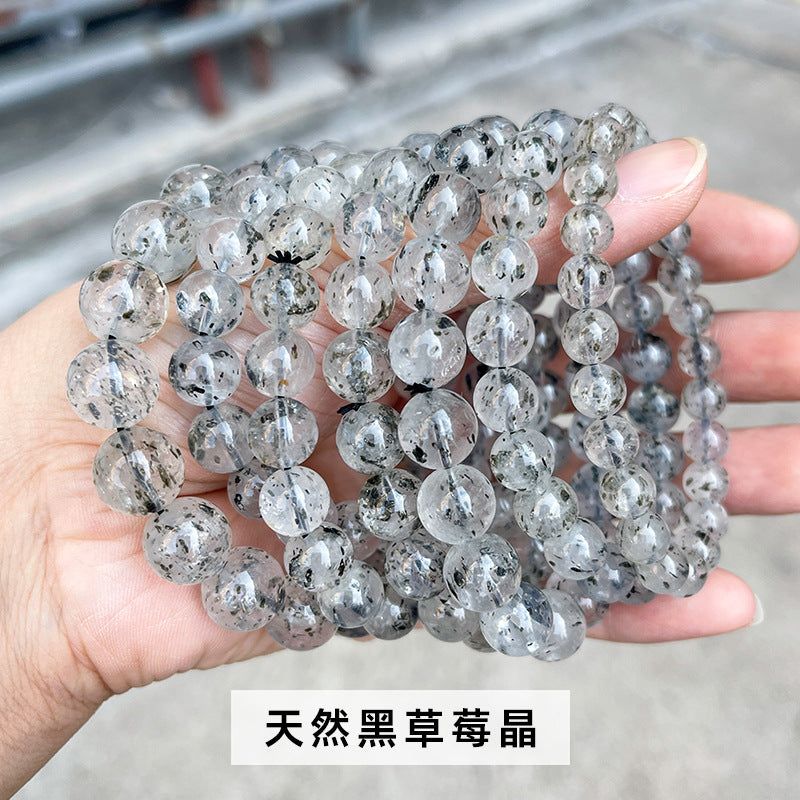 ブラックストロベリークリスタル ブレスレット  8~11mm