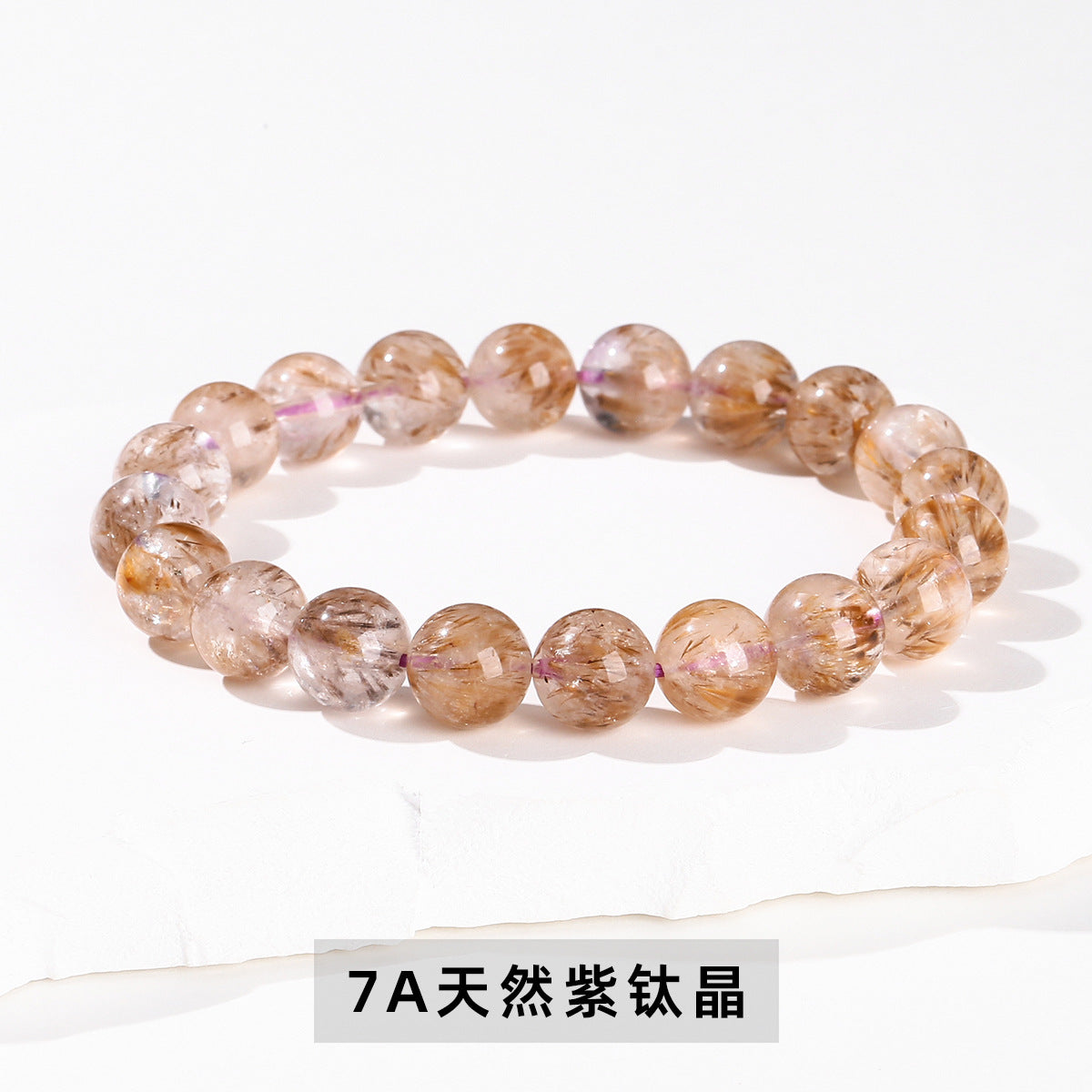 パープルチタンクリスタル  ブレスレット 7~11mm